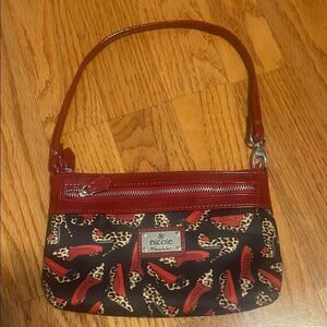 Nicole Miller Red and Black Shoulder Bag